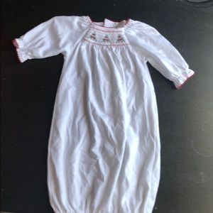 Newborn smocked Christmas gown